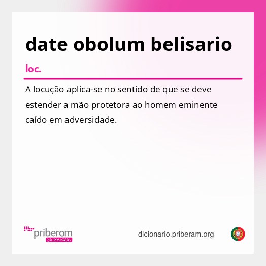 Significado de date obolum belisario